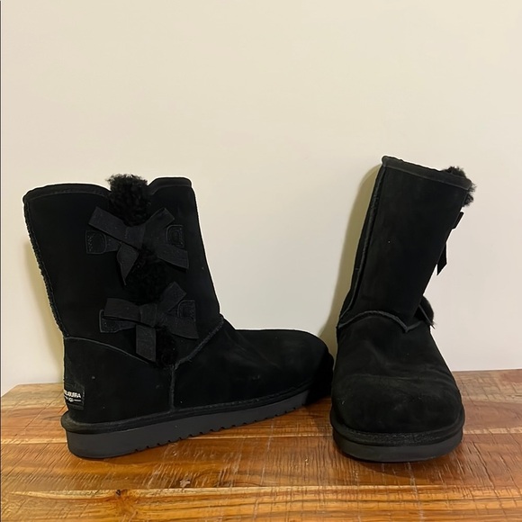 Koolaburra UGG Black Winter Boots Bow Detail - Picture 1 of 7